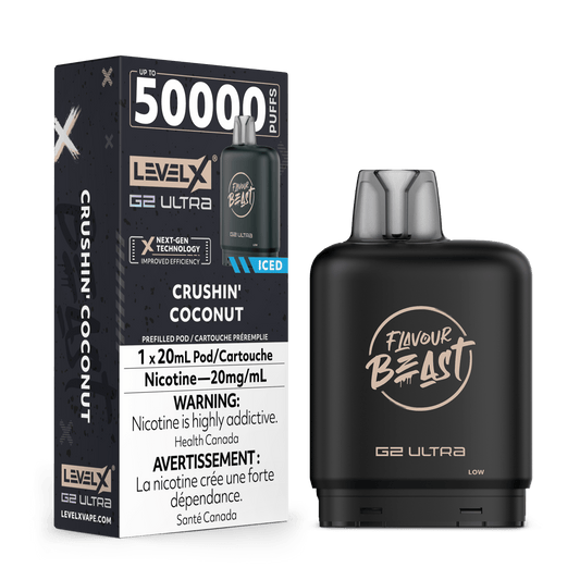 Flavour Beast LevelX Boost G2 Ultra pod 50k Crushin’ Coconut Iced 20mg/mL (Provincial)