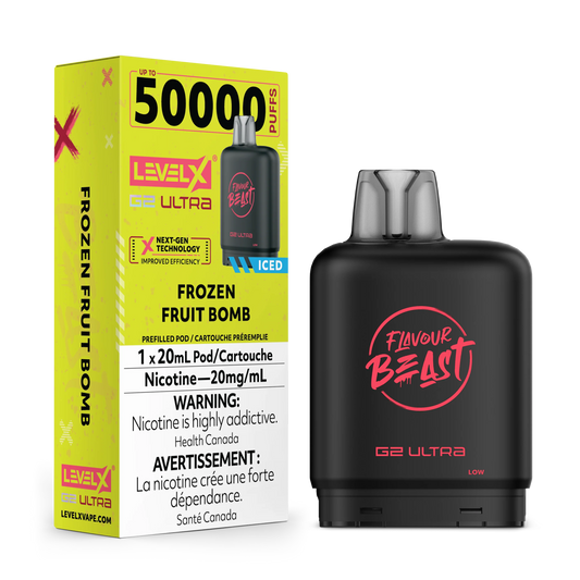 Flavour Beast LevelX Boost G2 Ultra pod 50k Frozen Fruit Bomb Iced 20mg/mL (Provincial)