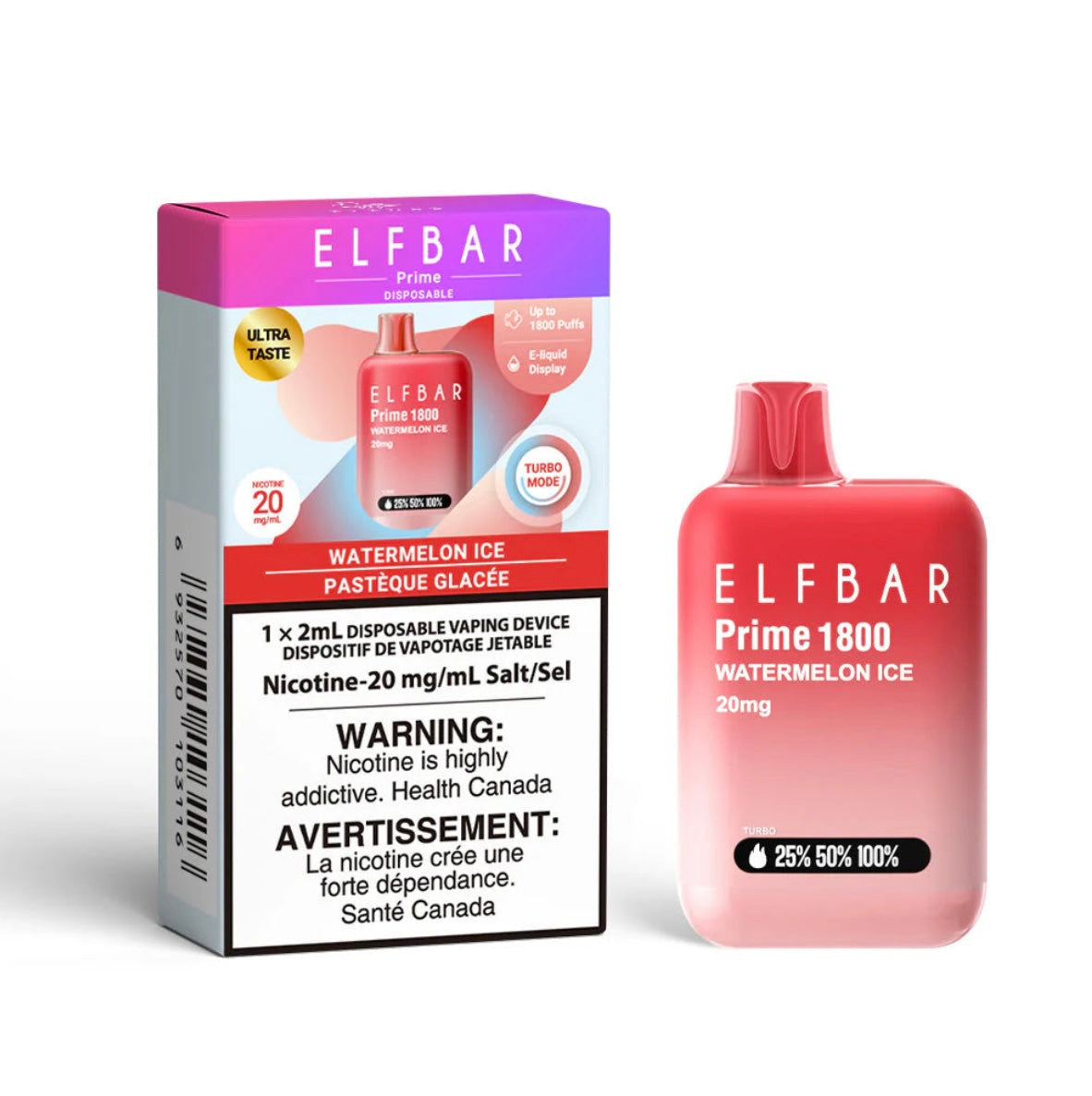 Elf Bar Prime 1800 Watermelon Ice 20mg/ml disposable (Provincial)