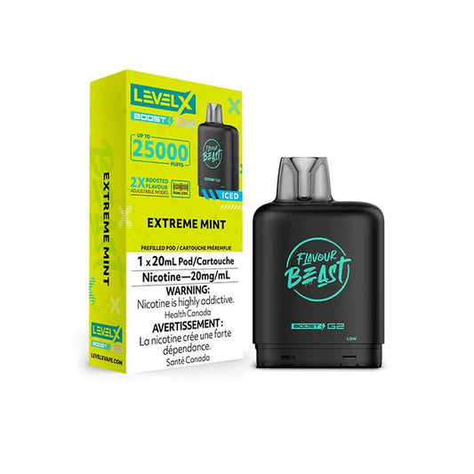 Flavour Beast LevelX Boost G2 pod 25K Extreme Mint Iced 20mg/mL (Provincial)