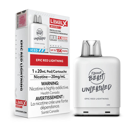 Flavour beast unleashed levelX boost pod 15K Red lightning 20mg/mL