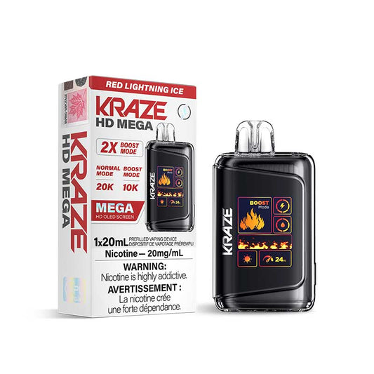 Kraze HD Mega 20k Red Lighting 20mg/mL disposable (Provincial)