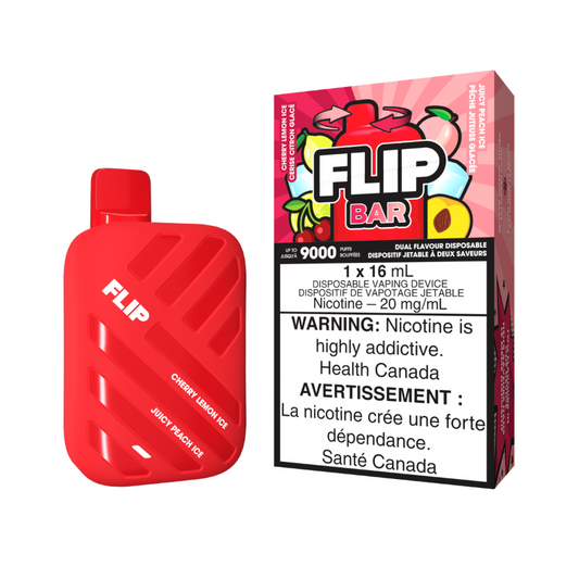 Flip bar 9000 cherry lemon ice & Juicy peach ice 20mg/mL disposable