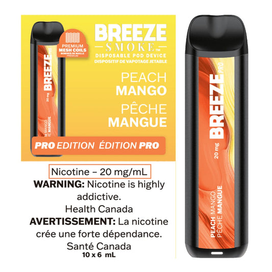 Breeze Pro S50 2000 Peach Mango 20mg/mL Disposable (Provincial)