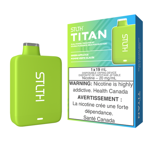 Stlth Titan 10k Green apple ice 20mg/mL disposable