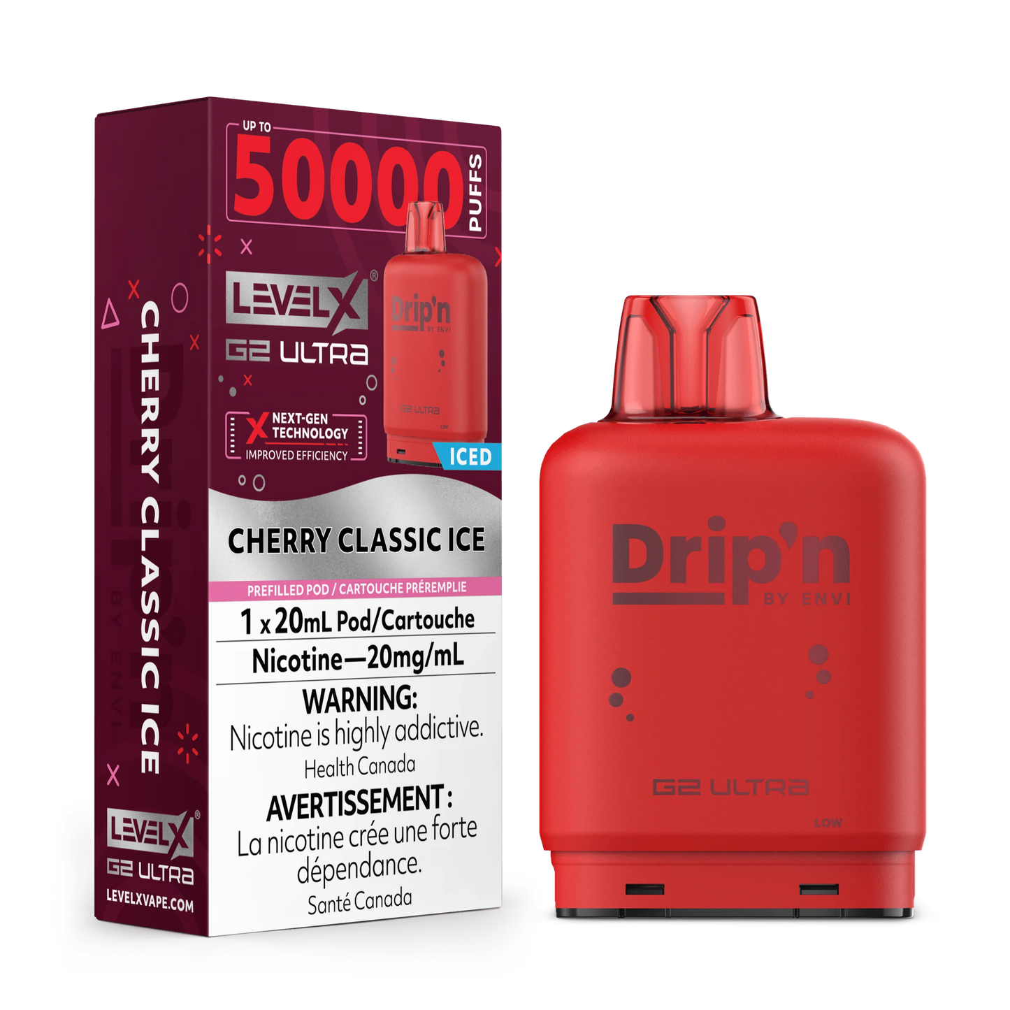 Level X Drip’n G2 Ultra Pod Cherry Classic Ice 20ml (Provincial)