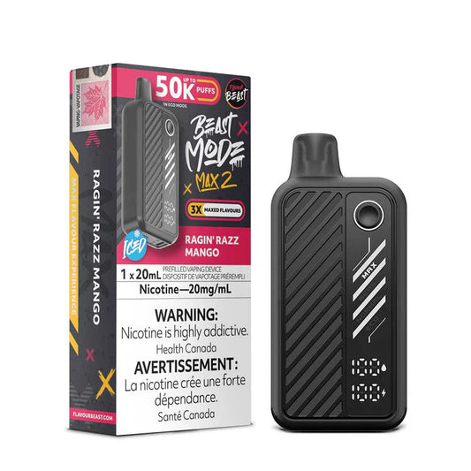 Flavour Beast Beast Mode Max 2 50K Ragin Razz Mango Ice 20mg/mL disposable (Provincial)
