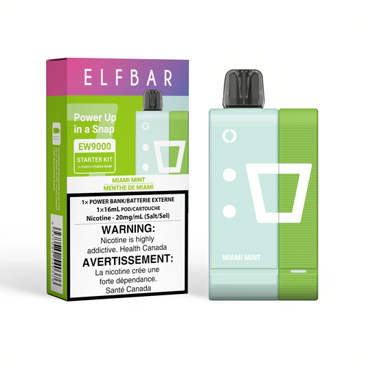Elf Bar EW 9k Miami Mint 20mg/mL disposable pods(Provincial)