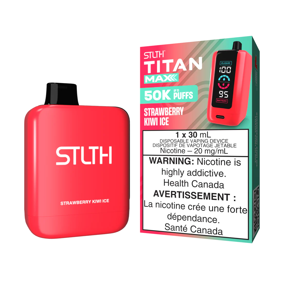 Stlth Titan Max 50K Strawberry Kiwi Ice 20mg/mL disposable (Provincial)