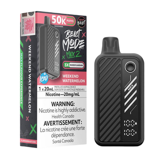 Flavour Beast Beast Mode Max 2 50K Weekend Watermelon 20mg/mL disposable (Provincial)