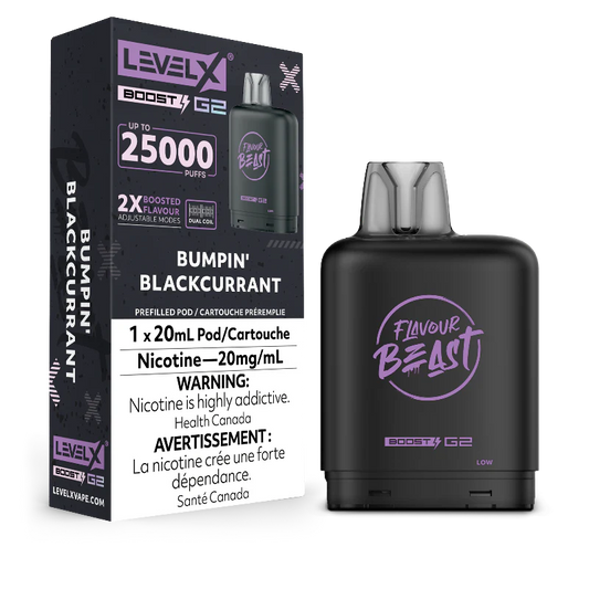 Flavour Beast LevelX Boost G2 pod 25K Bumpin’ Blackcurrant 20mg/mL (Provincial)