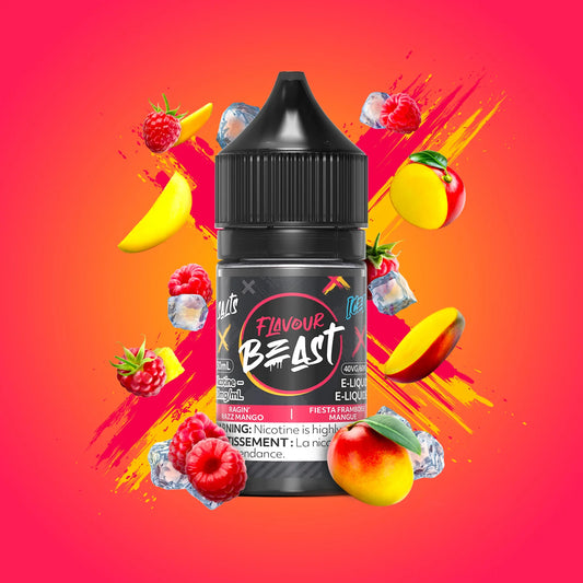Flavour Beast e-liquid Ragin Razz Mango Iced 10mg/mL-30mL (Provincial)