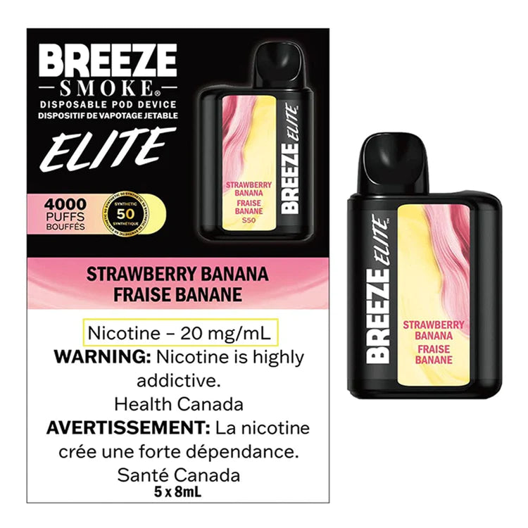 Breeze elite S50 4000 Strawberry banana 20mg/mL disposable