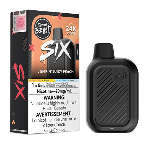 Flavour Beast SIX 24k Jumpin’ Juicy Peach 20mg/ml Disposable (Provincial)