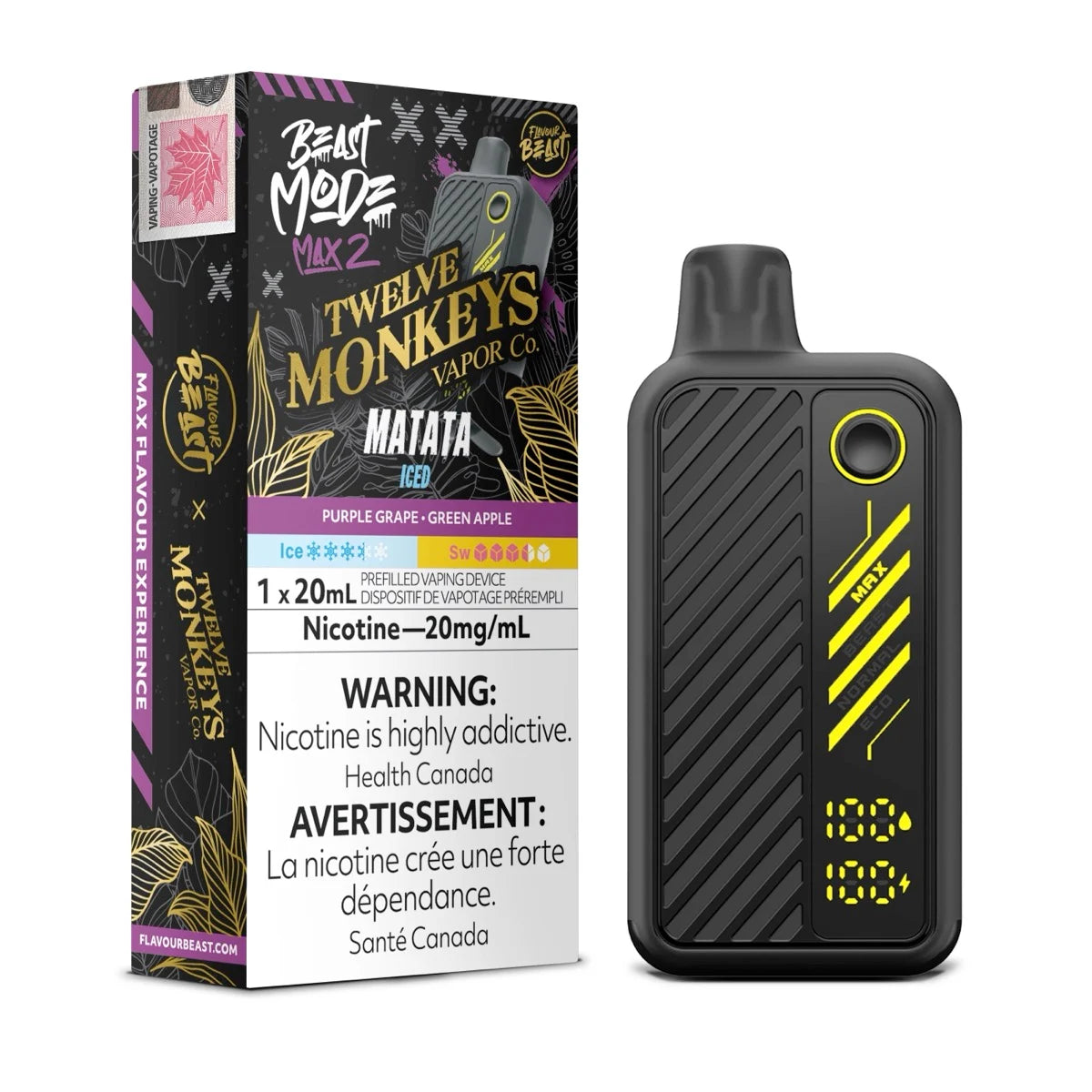 Flavour Beast Max 2 Twelve Monkeys 50k Matata Iced 20mg/mL disposable (provincial)