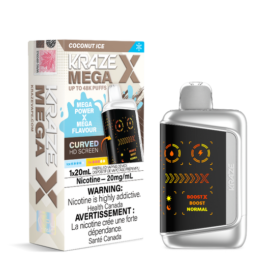 Kraze Mega X 48k Coconut Ice 20mg/mL Disposable (Provincial)
