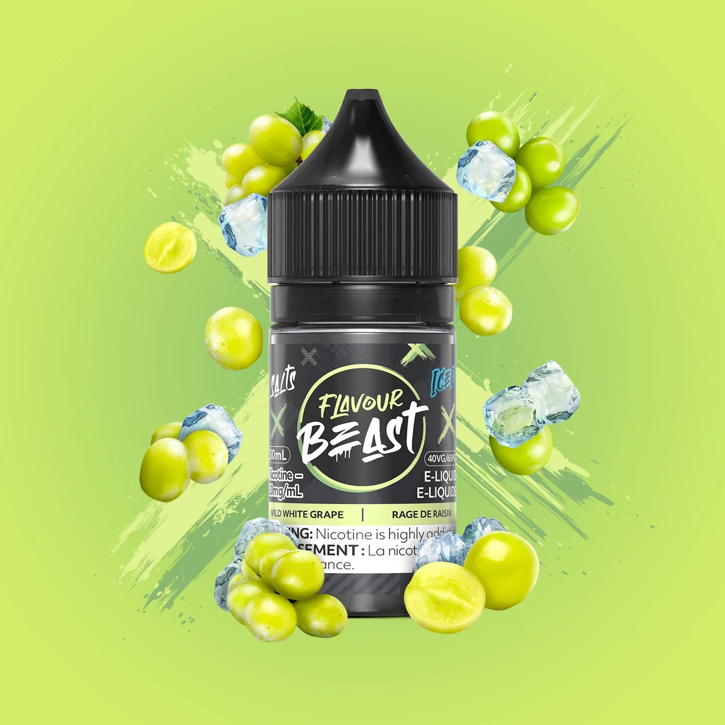 Flavour Beast e-liquid Wild White Grape Iced 10mg/mL-30mL(provincial)