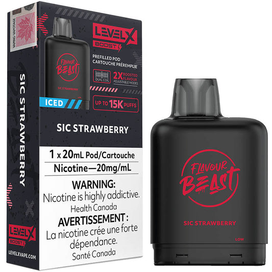 Flavour Beast LevelX Boost pod 15K Sic Strawberry Iced 20mg/mL