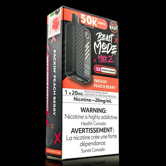 Flavour Beast Beast Mode Max 2 50K Packin’ Peach Berry20mg/mL disposable (Provincial)