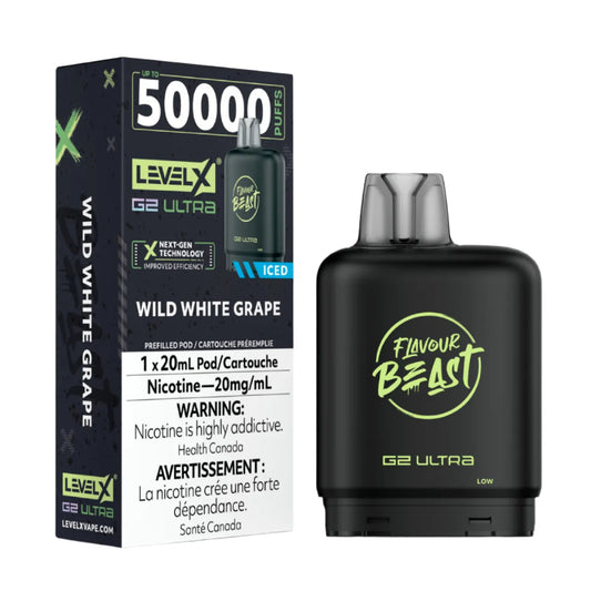 Flavour Beast LevelX Boost G2 pod 50K Wild White Grape Iced 20mg/mL (Provincial)