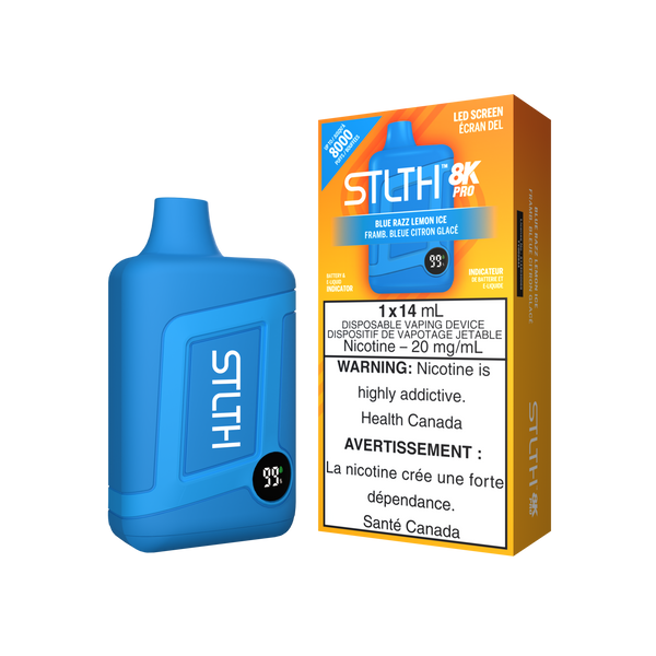 Stlth 8kpro Blue razz lemon ice 20mg/mL disposable