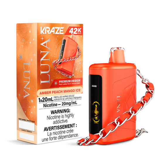 Kraze Luna 42K Amber Peach Mango Ice 20mg/mL disposable (Provincial)