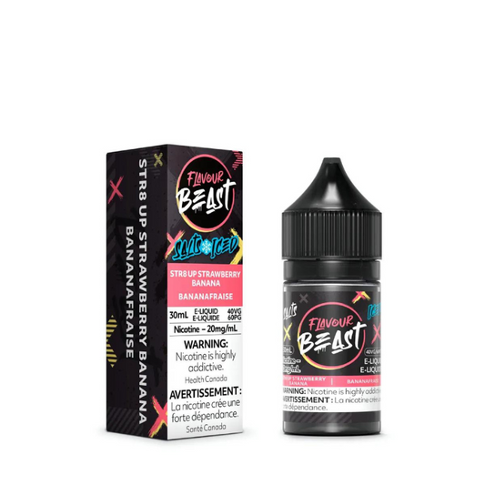 Flavour beast e-liquid Str8 up strawberry banana ice 10mg/mL-30mL