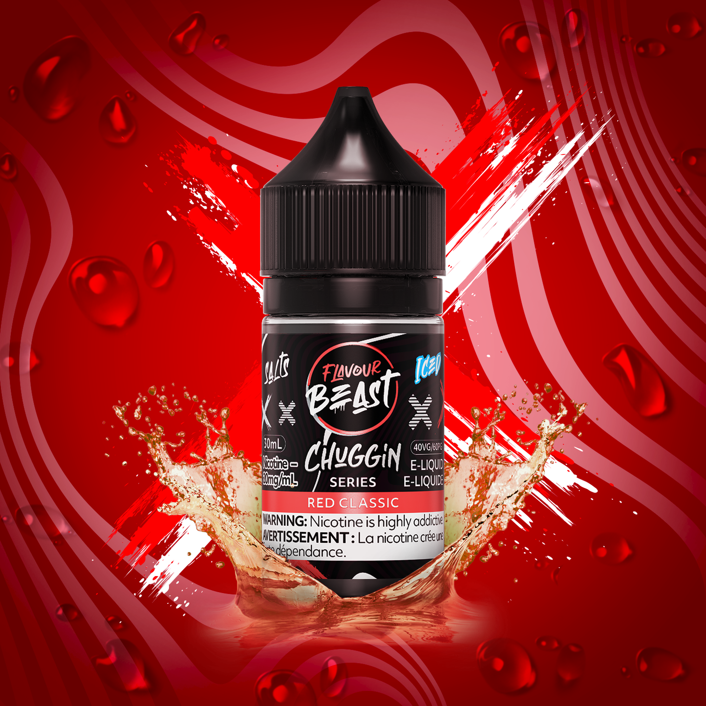 Flavour Beast e-liquid Chuggin Red Classic Iced 20mg/ml-30mL (Provincial)