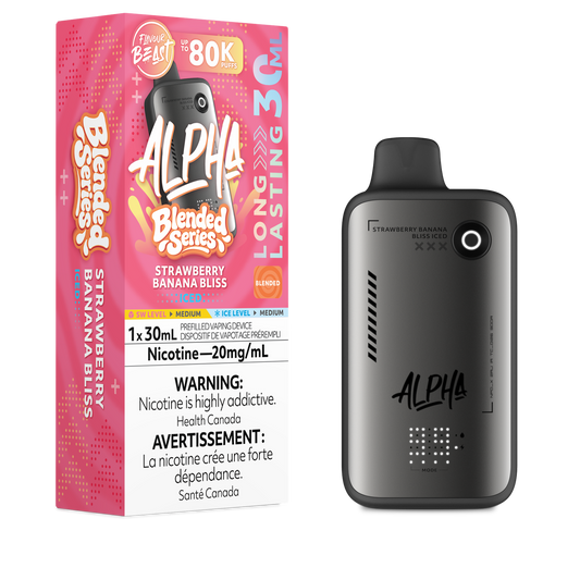 Flavour Beast Alpha Strawberry Banana Bliss Iced Blended Series 80K 20mg disposable (Provincial)