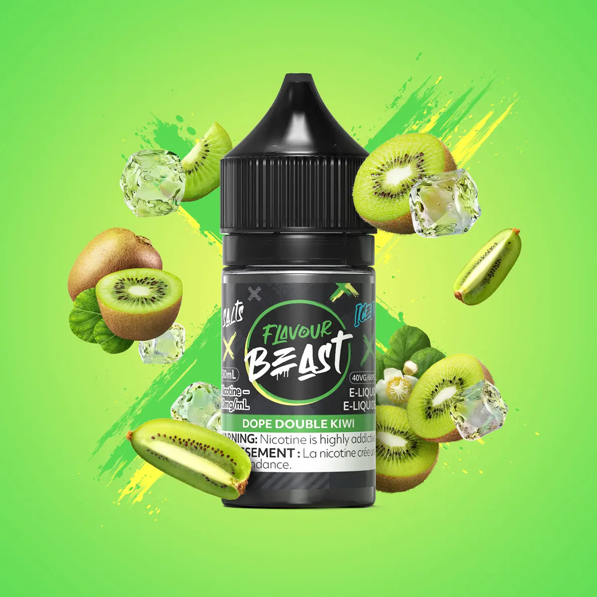 Flavour Beast e-liquid Dope Double Kiwi Iced 10mg/mL-30mL( provincial)
