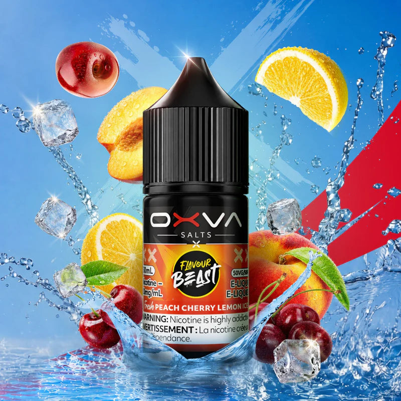 Flavour Beast X Oxva E-liquid Fresh Peach Cherry Lemon Ice 20mg/30mL (Provincial)