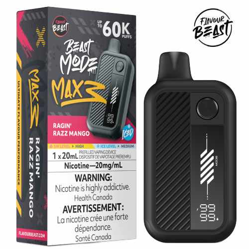 Flavour Beast Beast Mode Max 3 60K Ragin Razz Mango Ice 20mg/mL disposable (Provincial)