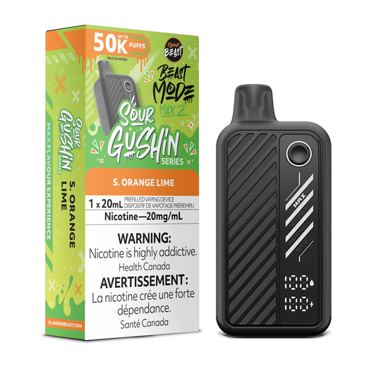 Flavour Beast Beast Mode Max 2 50K Sour Gushin S. Orange Lime 20mg/mL disposable (Provincial)