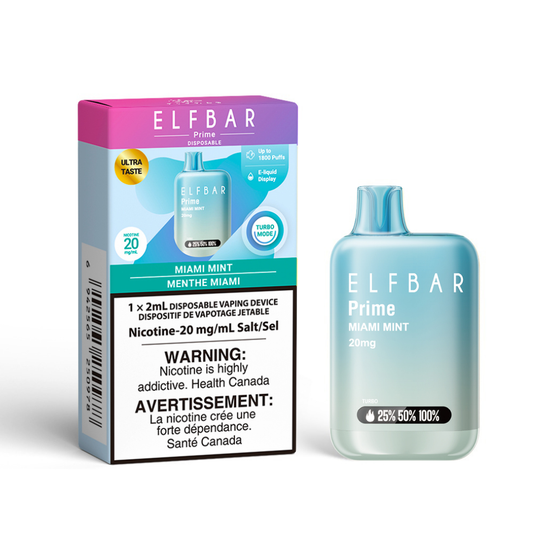 Elf Bar Prime 1800 Miami mint 20mg/ml disposable (Provincial)