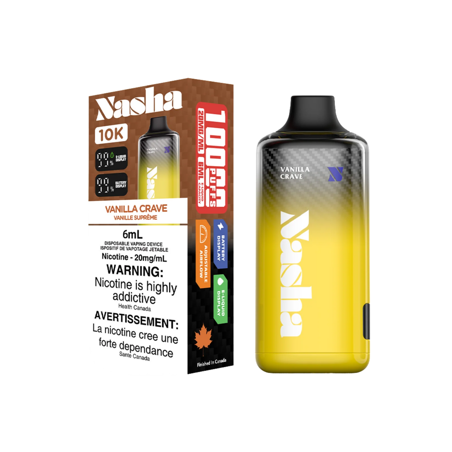 Nasha 10k Vanilla Crave 20mg/mL disposable (Provincial)