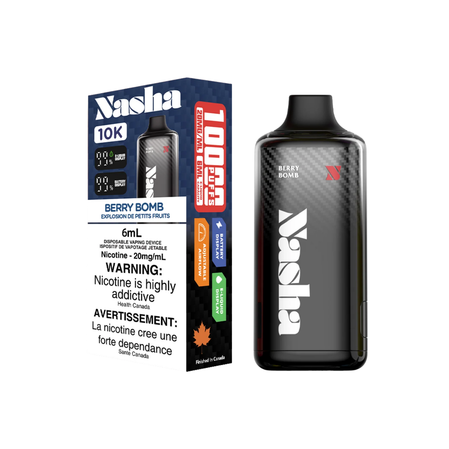 Nasha 10k Berry Bomb 20mg/mL disposable (Provincial)