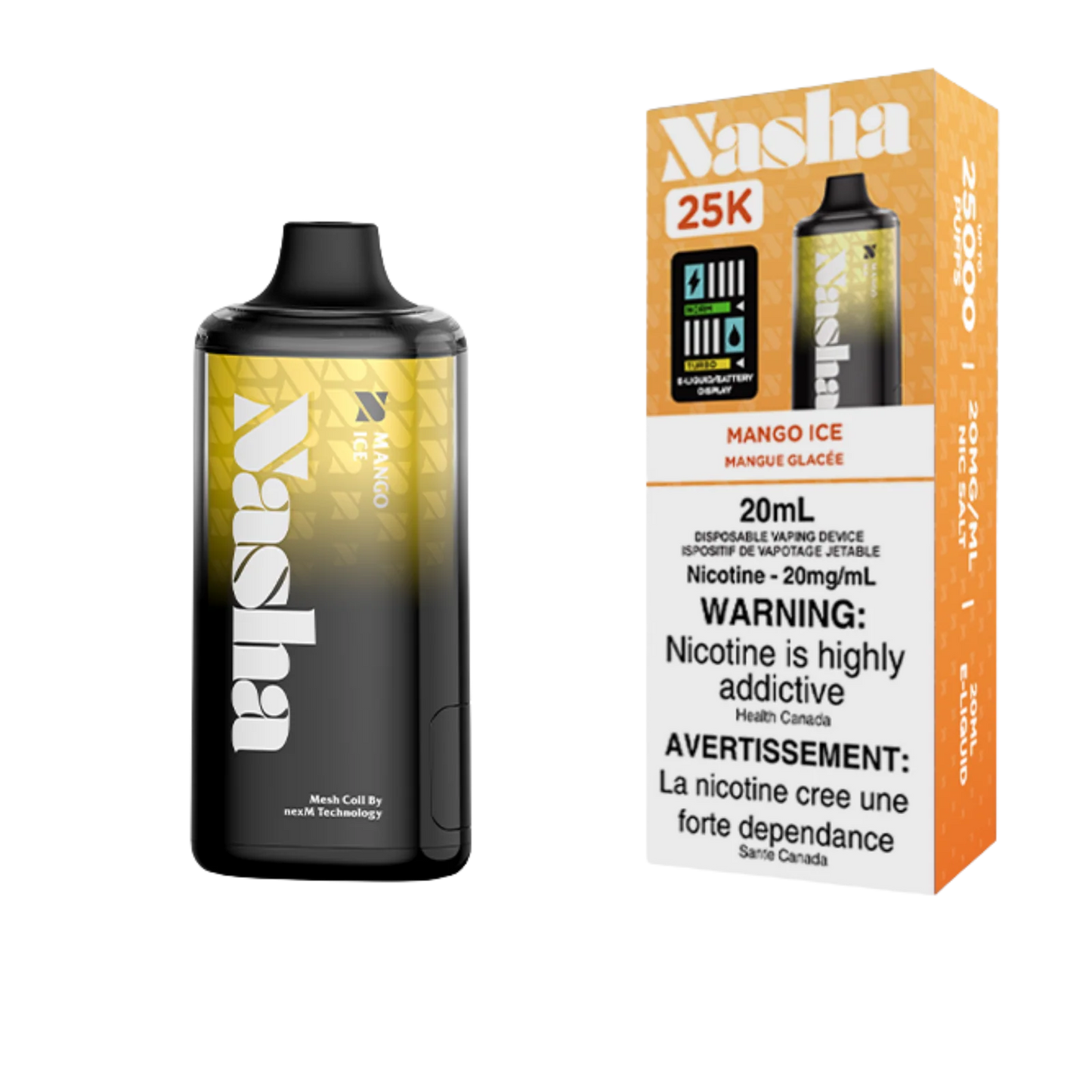 Nasha 25K Mango Ice 20mg/mL disposable (Provincial)