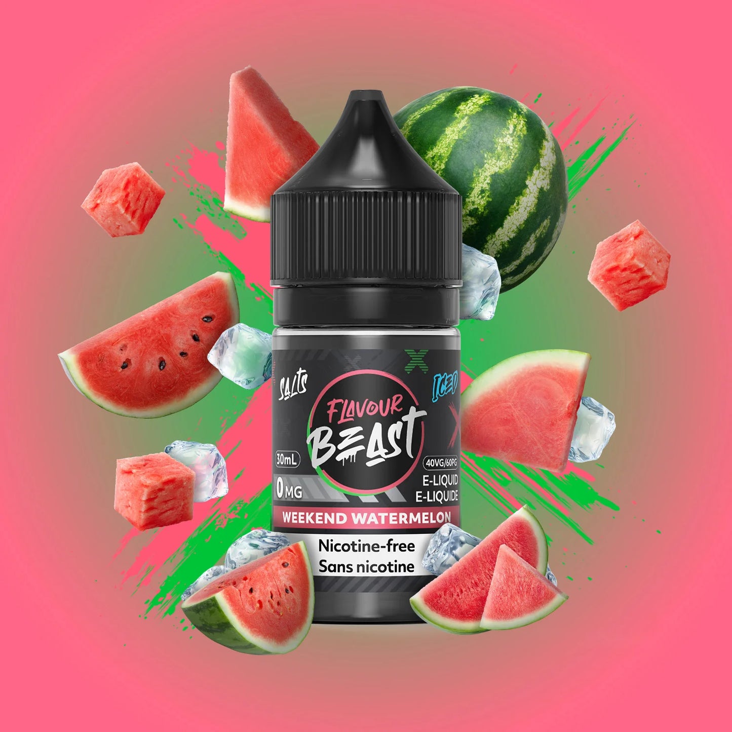 Flavour Beast e-liquid Weekend Watermelon Iced 0mg/mL-30mL (Provincial)