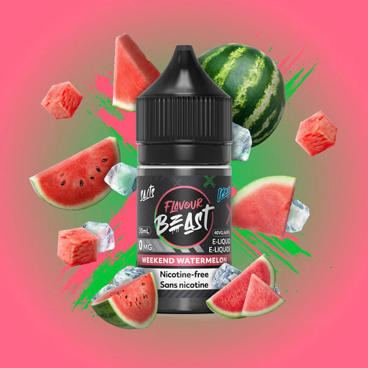 Flavour Beast e-liquid Weekend Watermelon Iced 0mg/mL-30mL (Provincial)