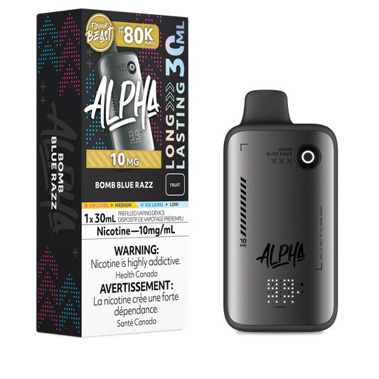 Flavour Beast Alpha 80k Bomb Blue Razz 10mg/30mL disposable (Provincial)