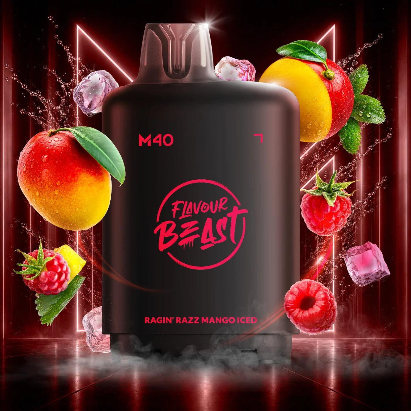 Flavour Beast Level X M Series pod 160k Ragin’ Razz Mango Iced 20mg/mL (Provincial)