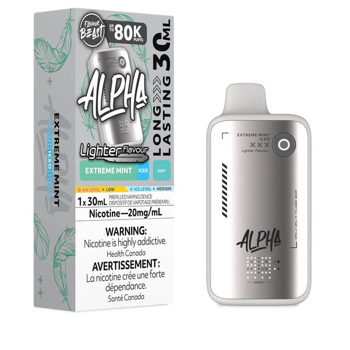 Flavour Beast Alpha Lighter 80k Extreme Mint Iced 20mg/30mL disposable (Provincial)