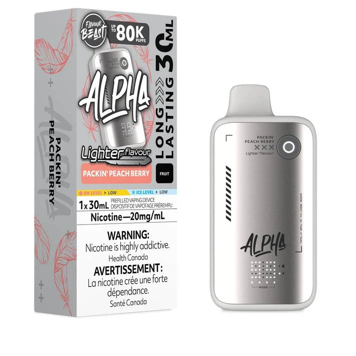 Flavour Beast Alpha Lighter 80k Packin’ Peach Berry 20mg/30mL disposable (Provincial)