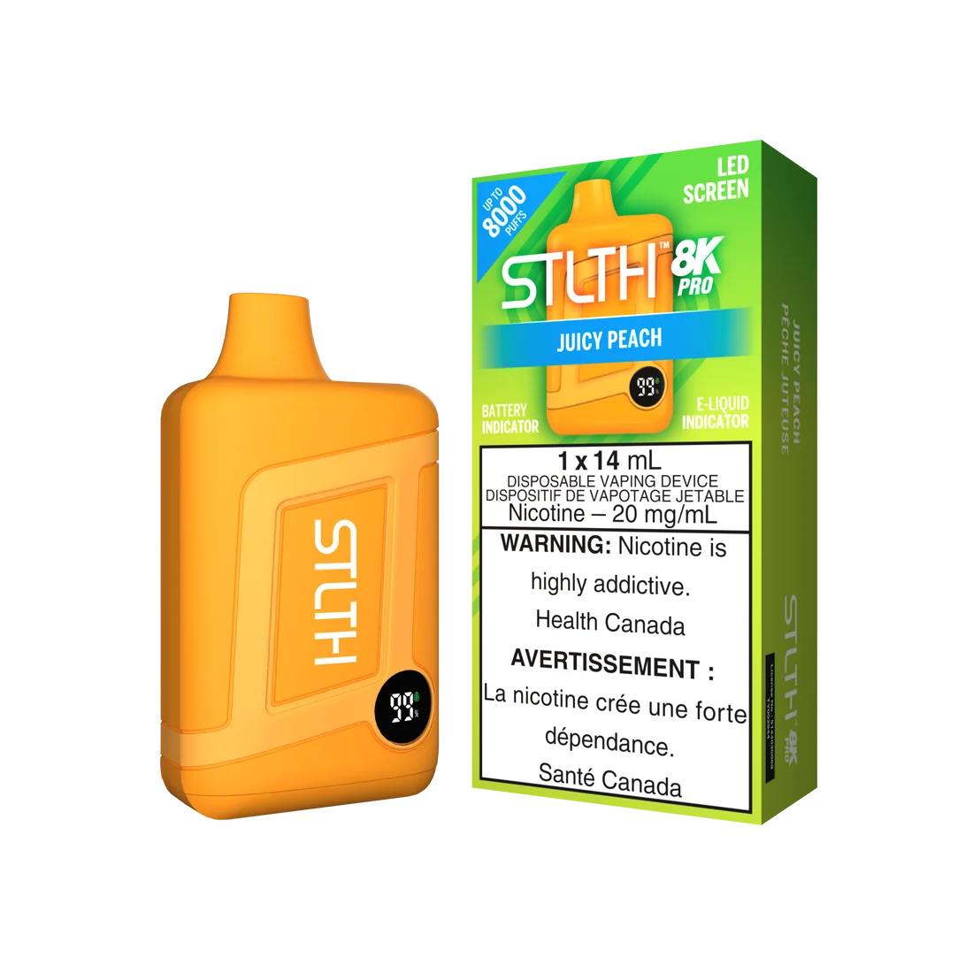 Stlth 8kpro Juicy Peach 20mg/mL disposable (Provincial)