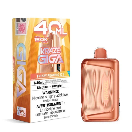 Kraze Giga Frizzy Peach G Ice 20mg/mL  Disposable (Provincial)