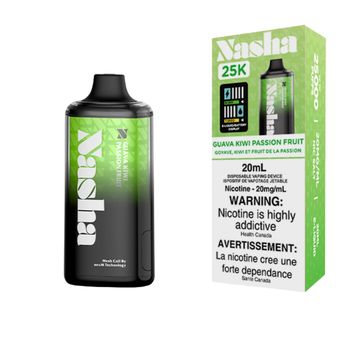 Nasha 25k Guava Kiwi Passionfruit disposable 20mg/ml (Provincial)