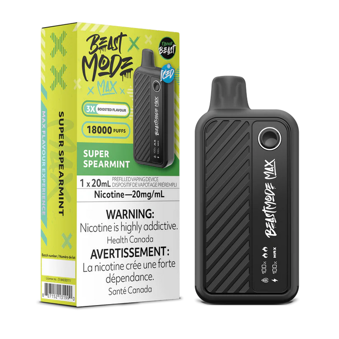 Flavour Beast Mode Max 18K Super spearmint 20mg/mL disposable ( provincial)