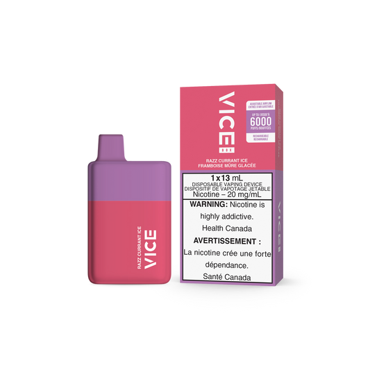 Vice box 6000 Razz Currant Ice 20mg disposable (Provincial)