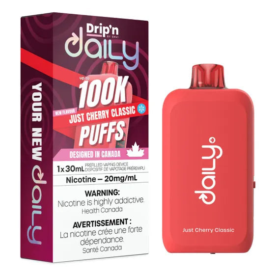 Drip’n Daily 100k Just Cherry Classic 20mg/ ml Disposable (Provincial)