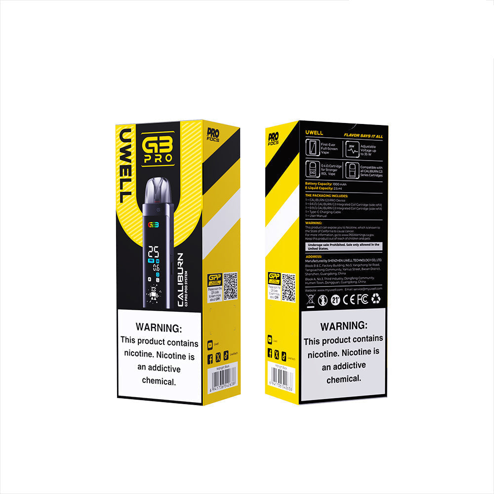 Uwell Caliburn G3 Pro Vaping Device - Black Leather